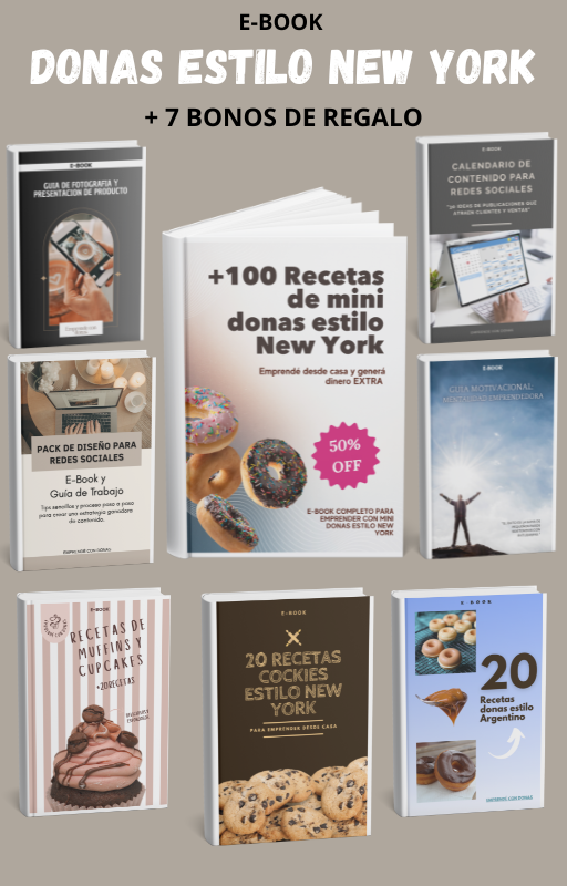 100 Recetas de mini donas estilo New York para emprender desde casa.